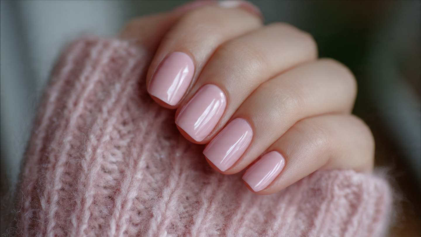 Natural Short Valentine Nails