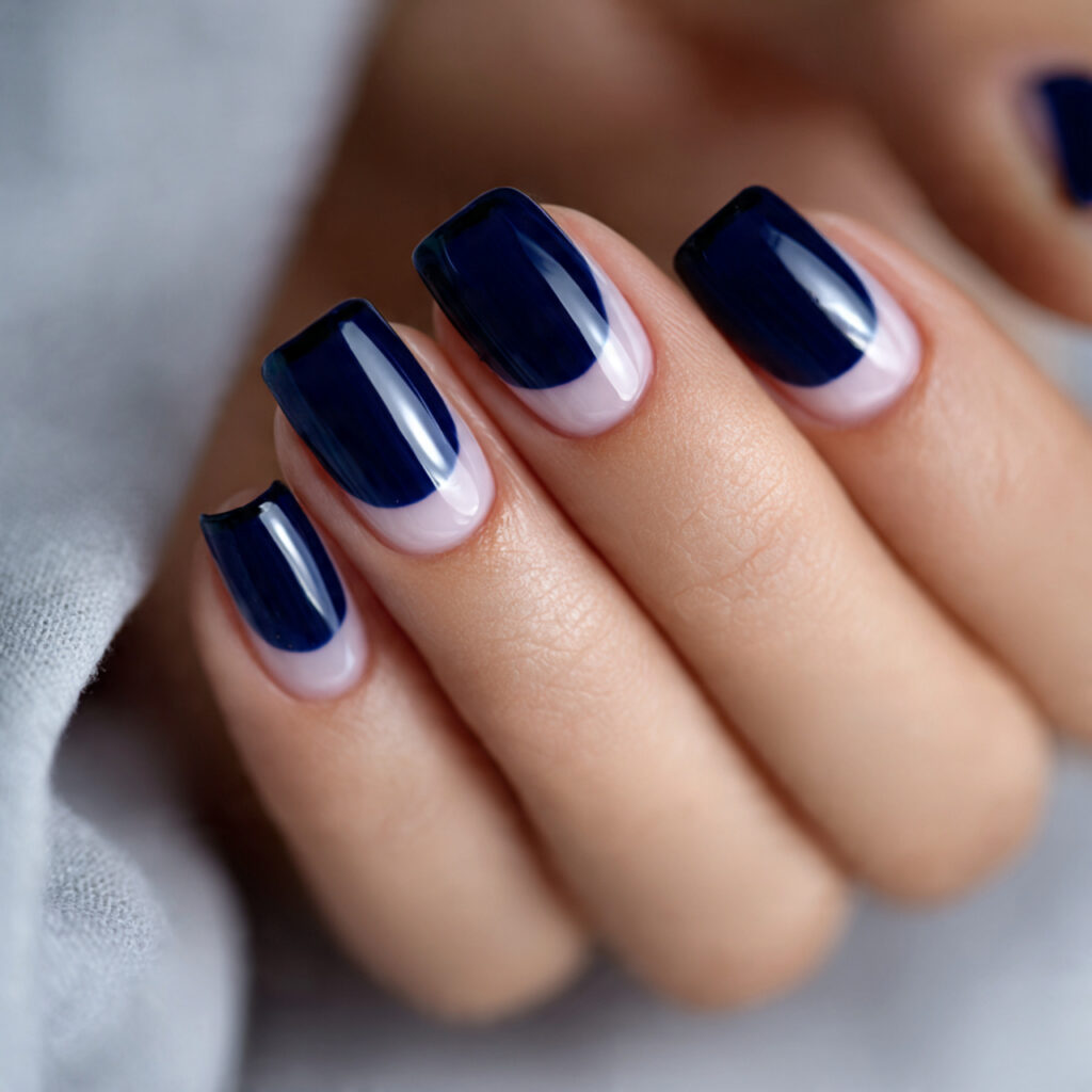 navy blue french tips modernize the classic