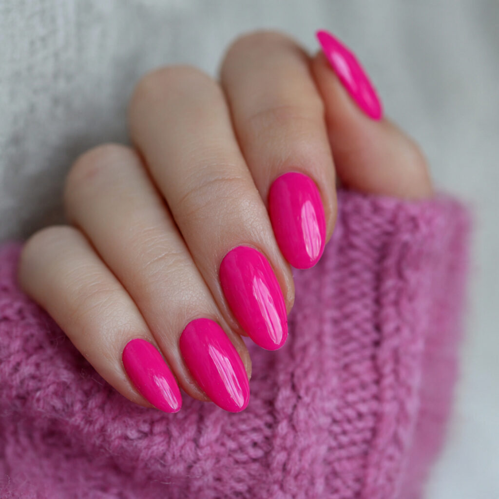 neon pink nails