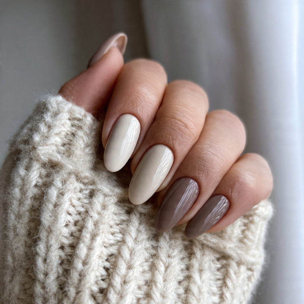 neutral combination beige january nails feel balanced