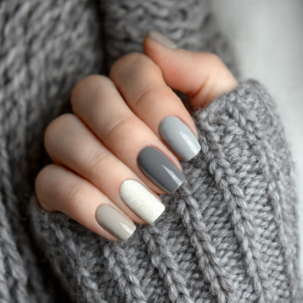 neutral combination grey january nails feel balanced