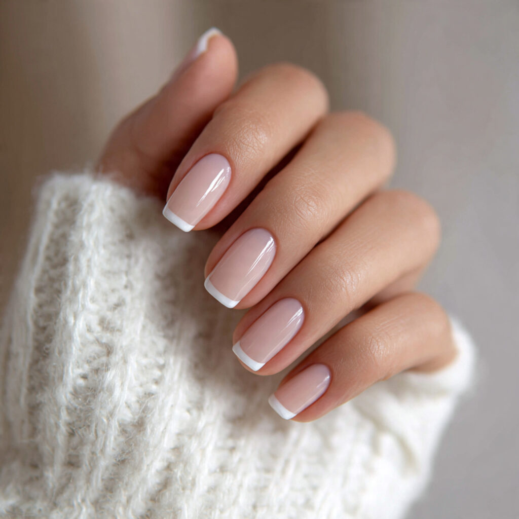 neutral french tip nails are a modern