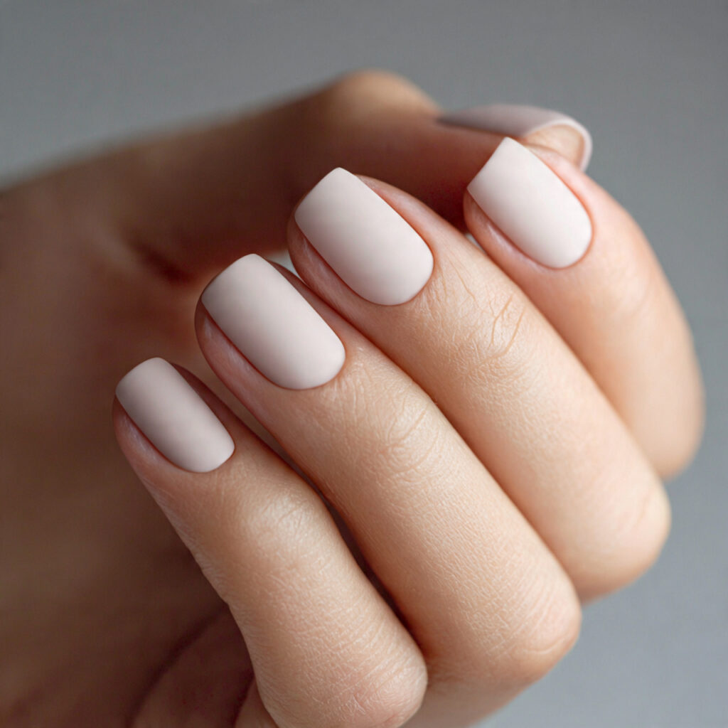 neutral matte work nails create a soft