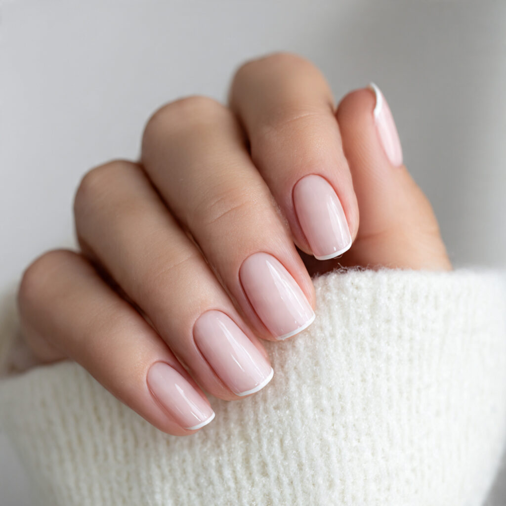 neutral nails with flawless cuticle detailing are