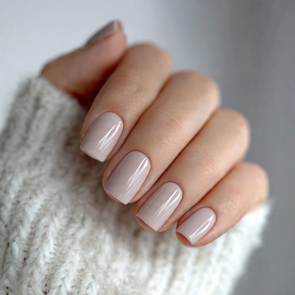 neutral square short nails provide a clean
