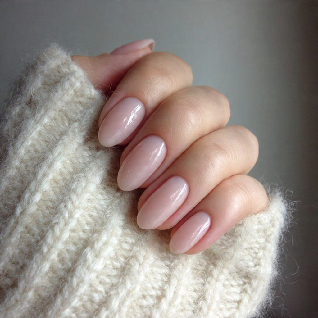 neutral tone clean girl nails are loved