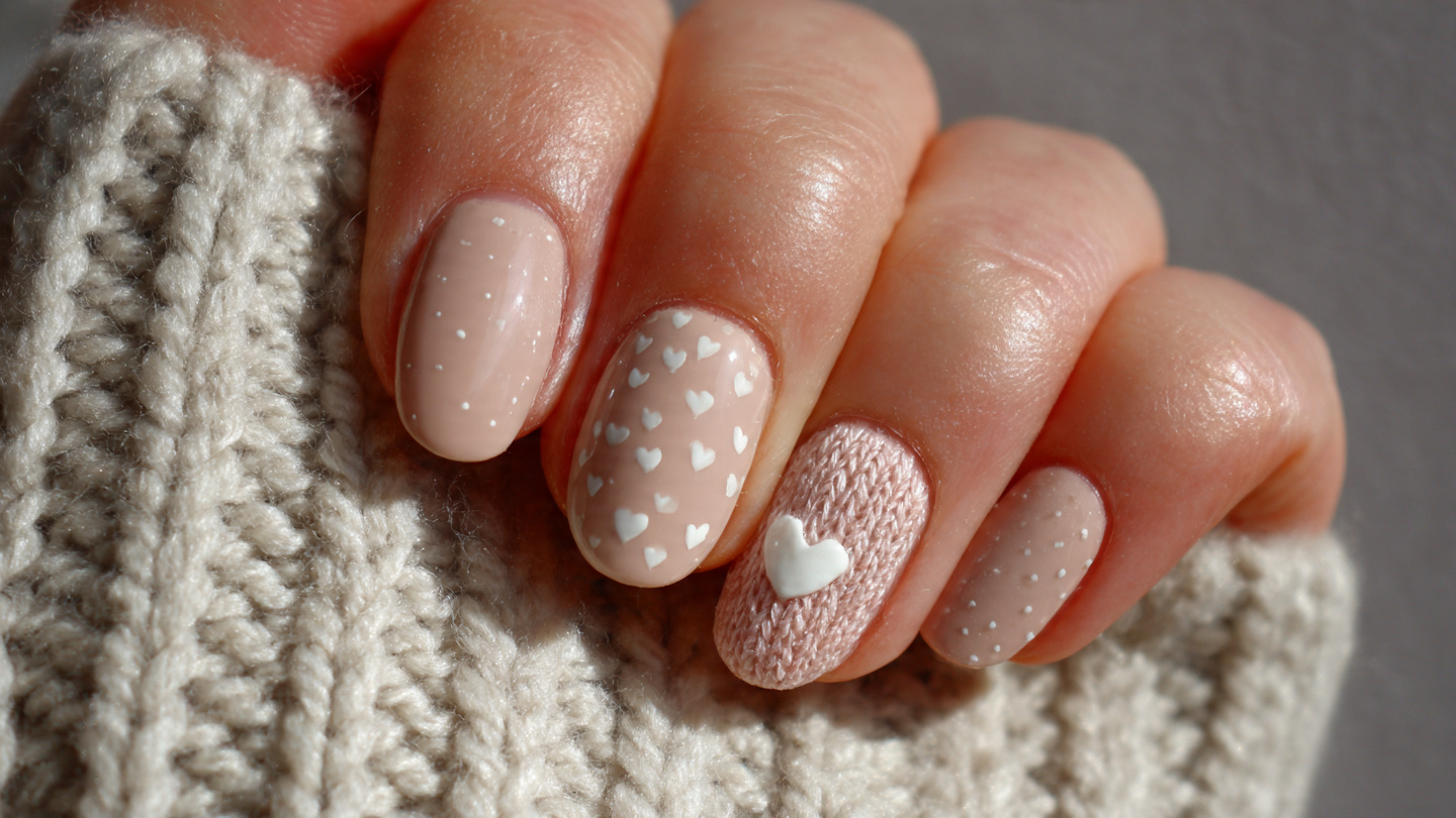 26 Neutral Valentine Nails for Short and Cozy Styles 1 Neutral Valentine Nails