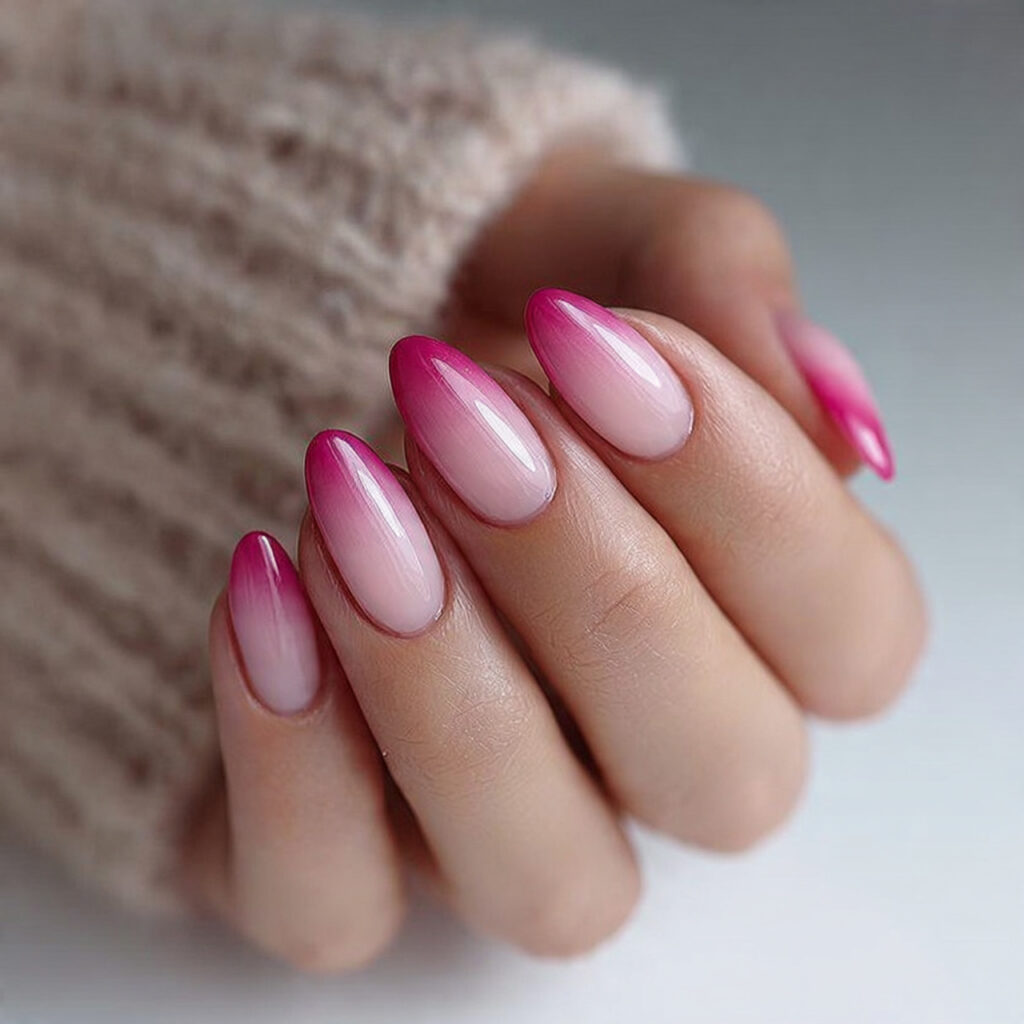 ombr french in pink shades creates gradient