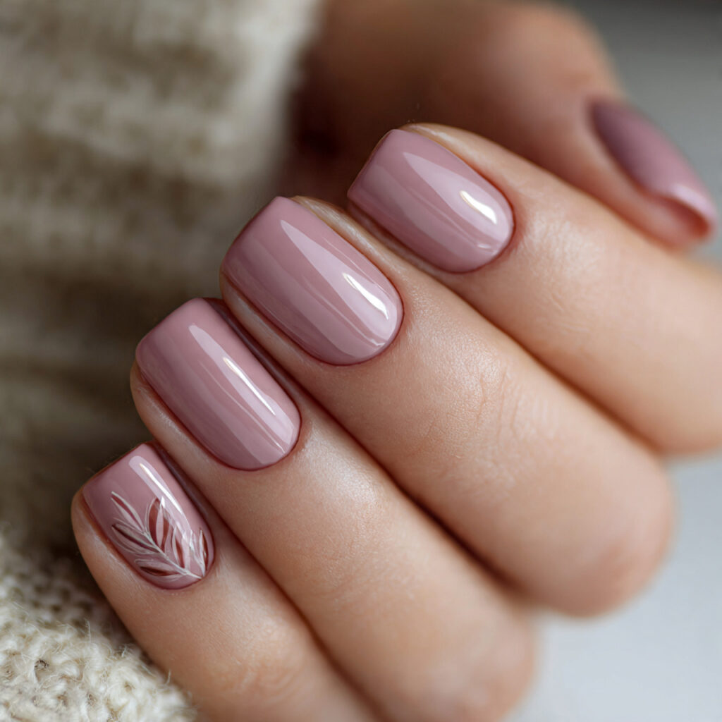 27 Cozy January Nails Perfect for Short & Classy Designs 26 pale mauve polish on short nails with
