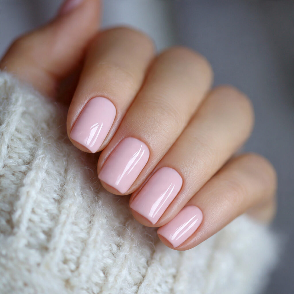 pale pink short valentine nails offer a