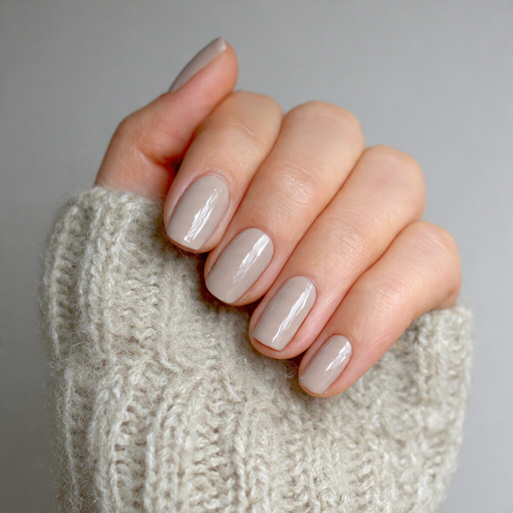 pale taupe nails for a balanced fresh