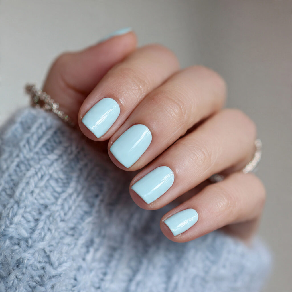 28 Pastel Valentine Nails Perfect for Soft Romantic Styles 15 pastel baby blue nails