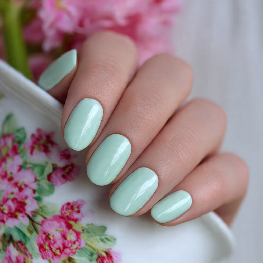 28 Pastel Valentine Nails Perfect for Soft Romantic Styles 6 pastel mint nails bring a fresh and