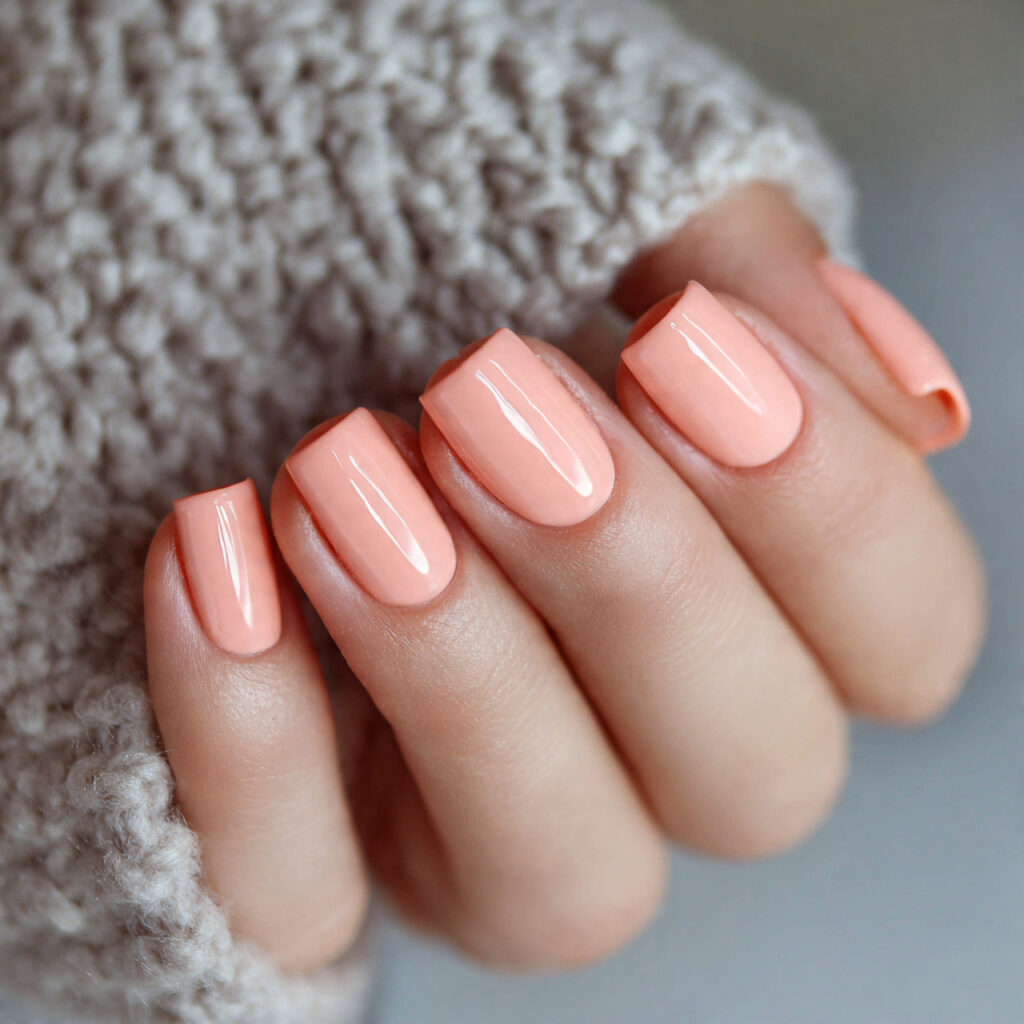 28 Pastel Valentine Nails Perfect for Soft Romantic Styles 4 pastel peach nails offer a warm and
