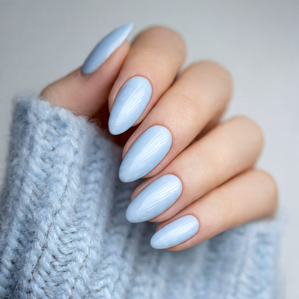 pastel soft blue january nails for a