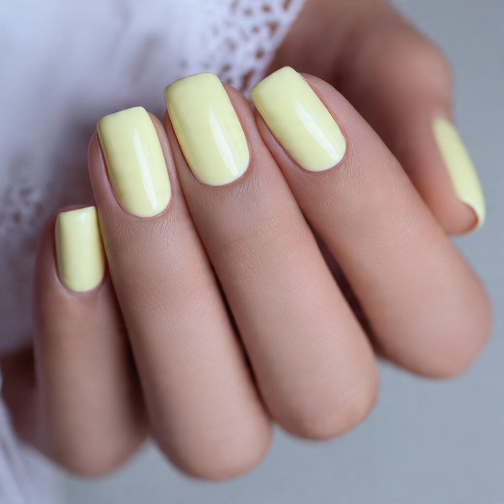 28 Pastel Valentine Nails Perfect for Soft Romantic Styles 7 pastel yellow nails create a soft and