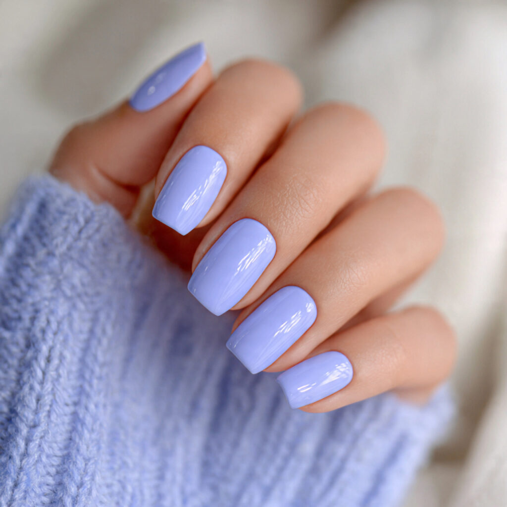 periwinkle blue nails delivering a soft purple blue