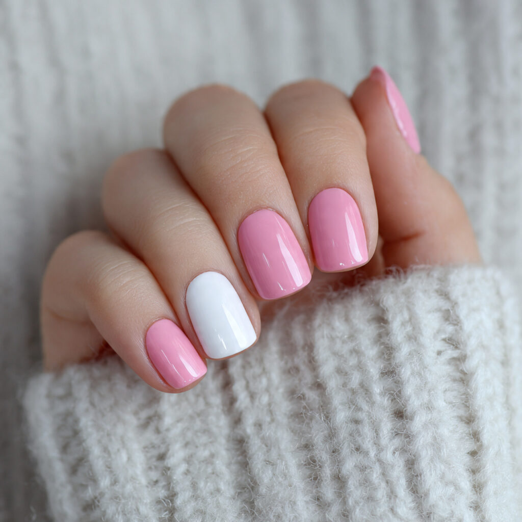 pink and white minimal short square valentine