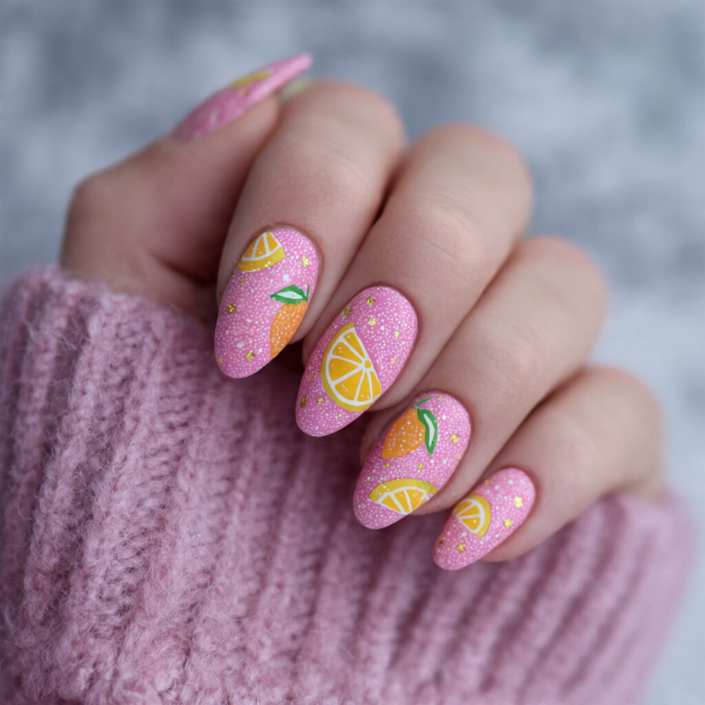 pink lemonade nails