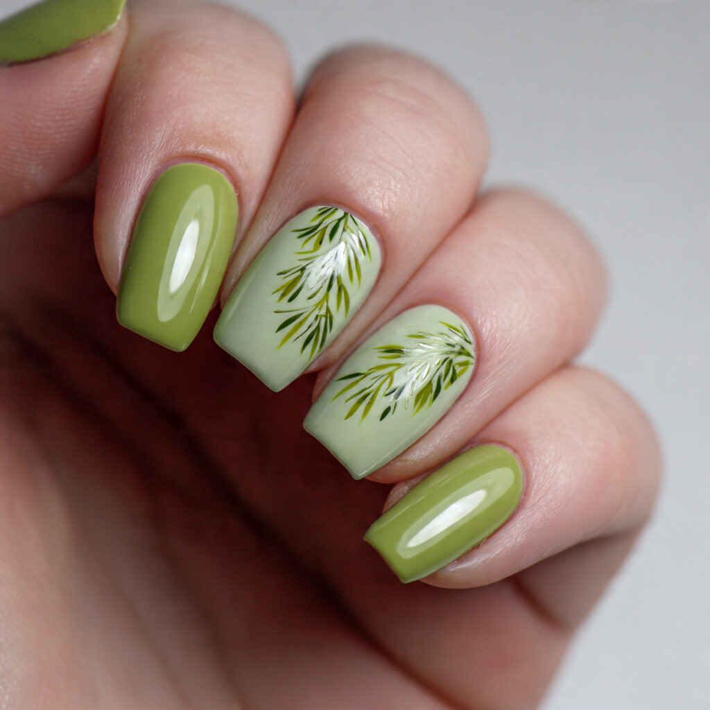 pistachio green nails