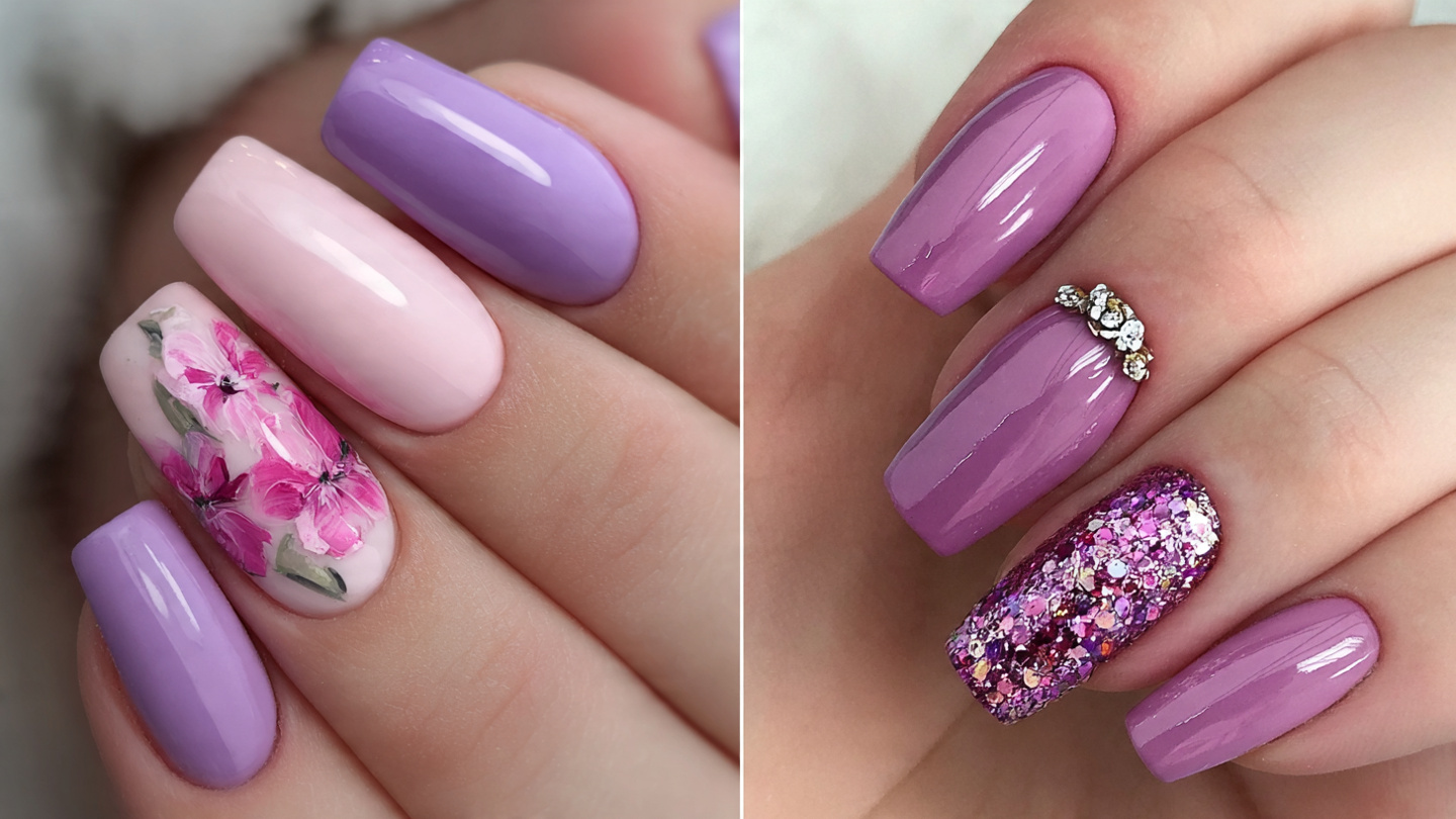 Purple Spring Nails