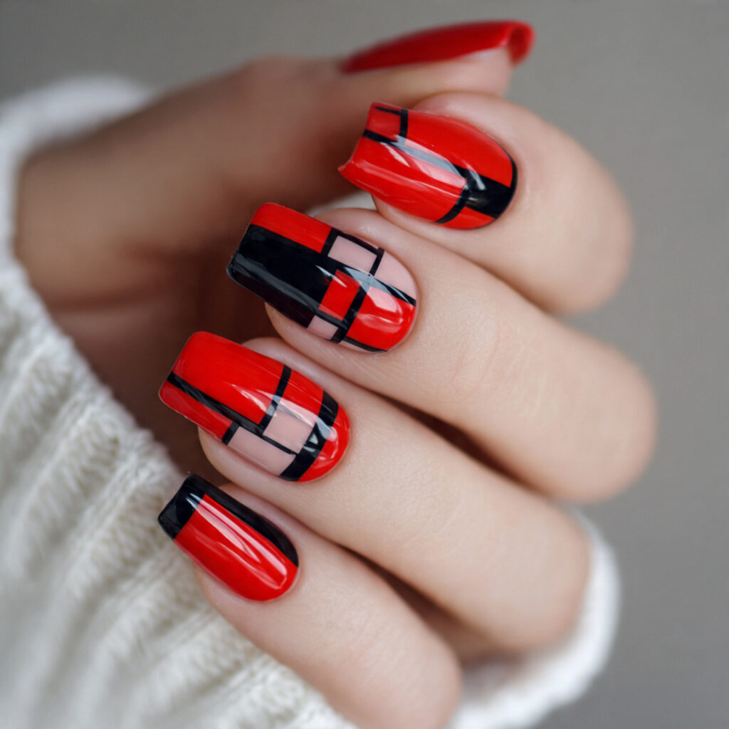 red and black geometric design combines valentine s