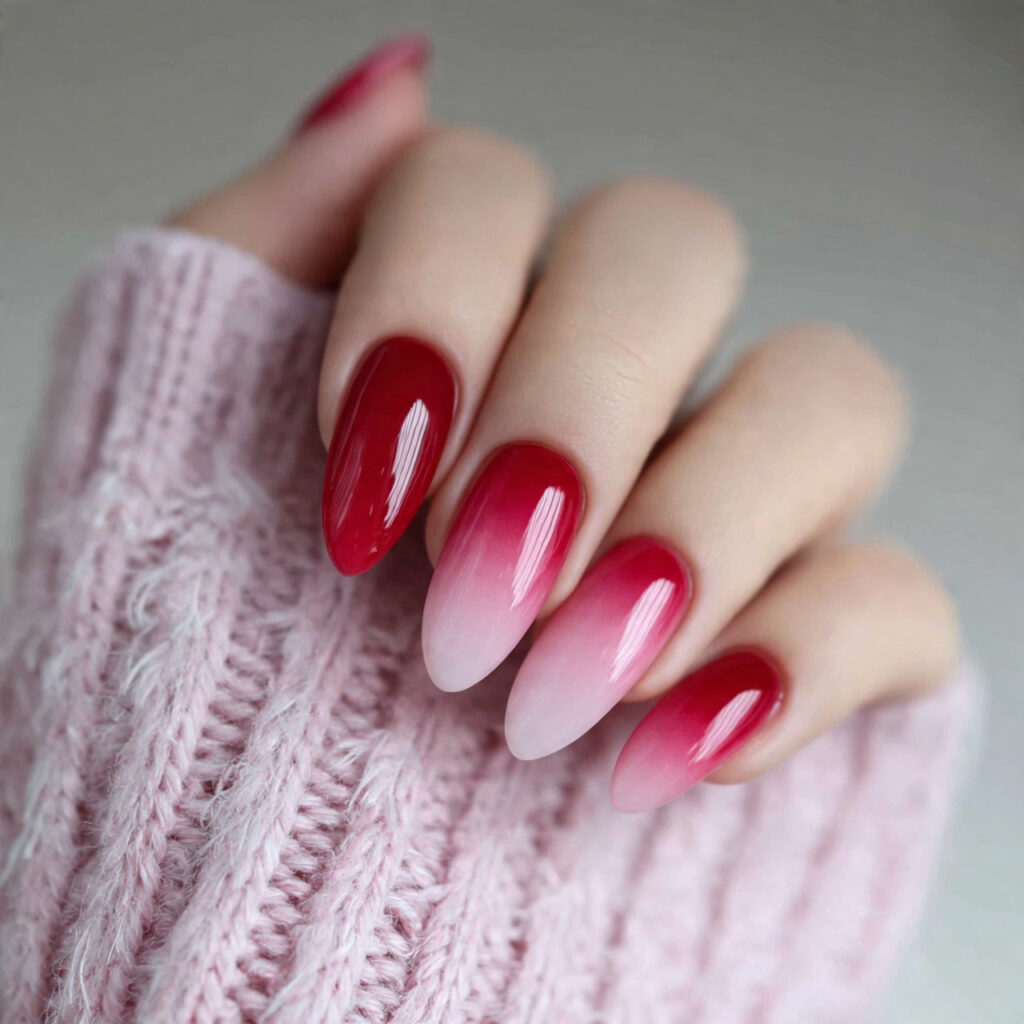 red and pink ombre creates romantic valentine