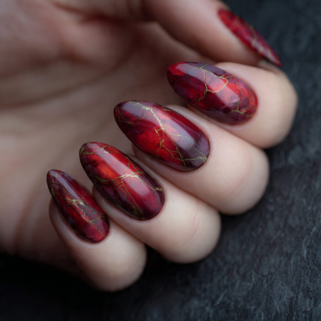 26 February Nail Trends Everyone Is Loving Right Now 20 red aura nails pin style with the
