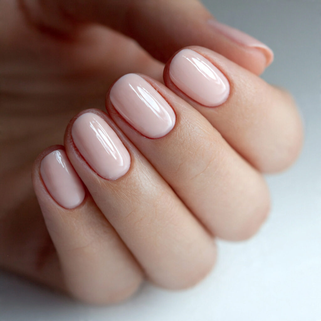 rounded short clean nails