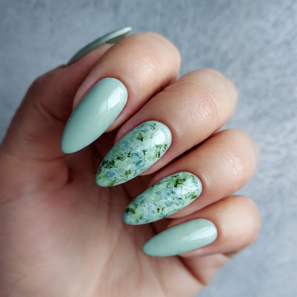 seafoam green nails