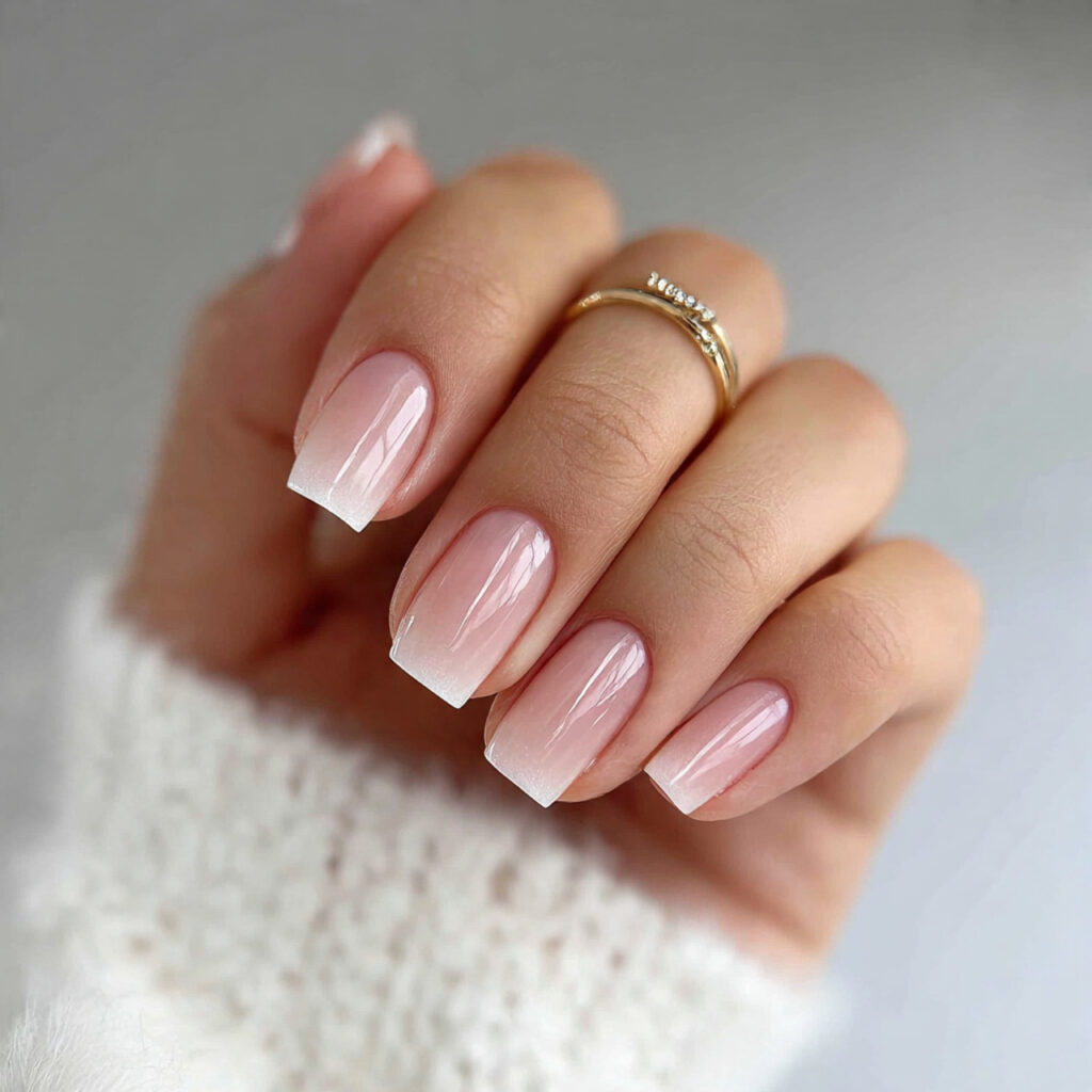 sheer glossy nails are becoming a top