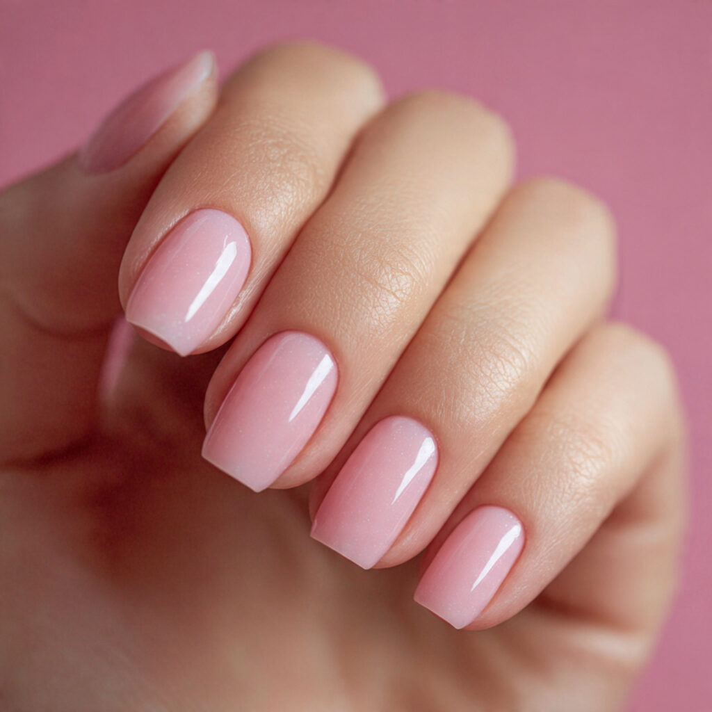 sheer pink clean girl nails create a