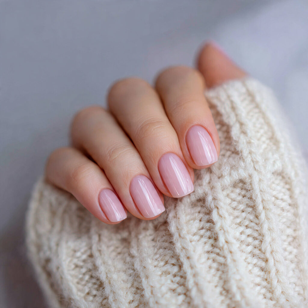 sheer pink cozy february nails focus on