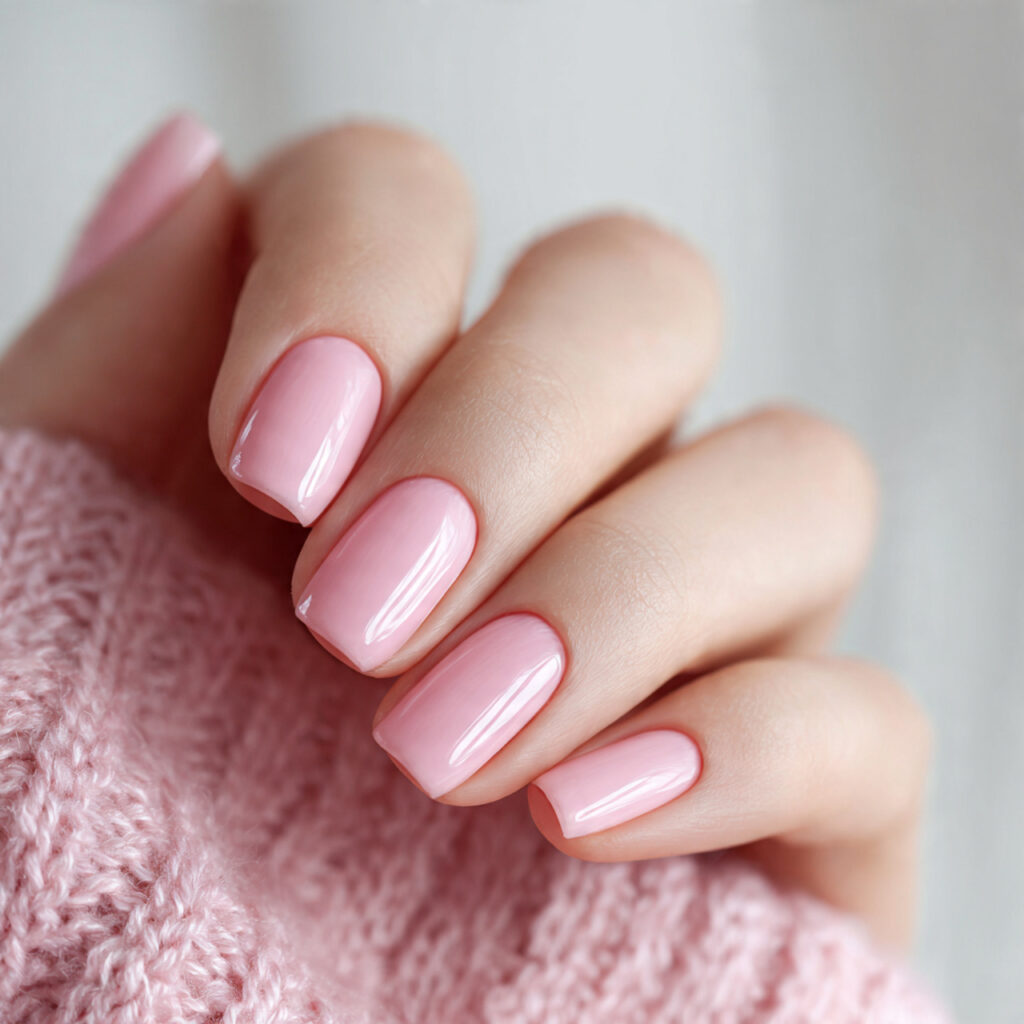 sheer pink nails are a key part