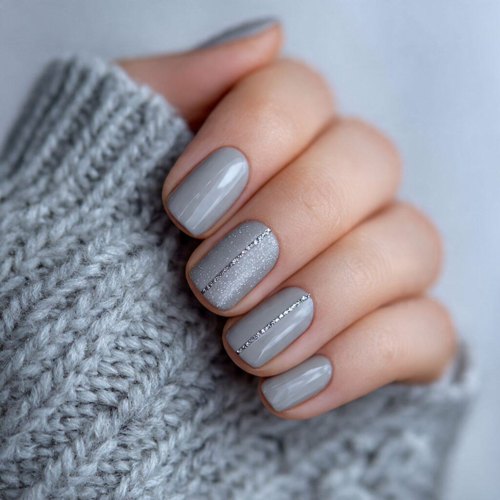 27 Cozy January Nails Perfect for Short & Classy Designs 20 short january nails with subtle silver accent