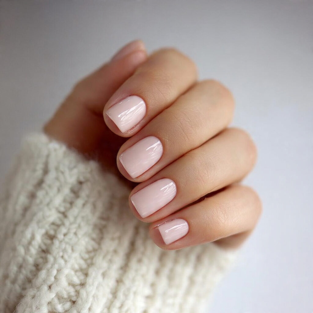 short minimal color nails are trending for
