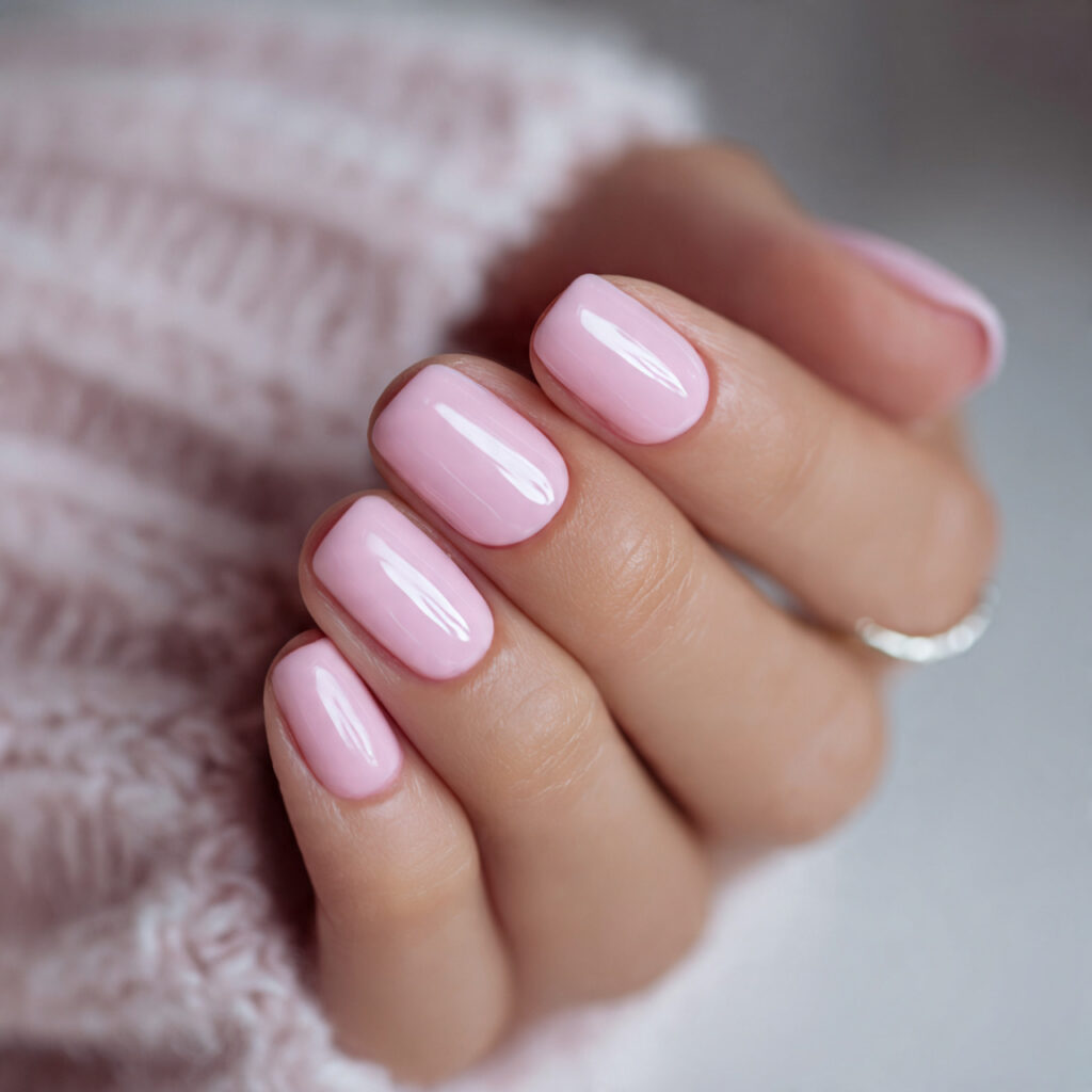short minimal pink nails feel neat and