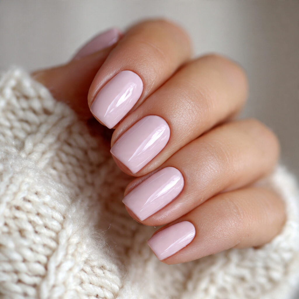 short nails with clean high shine