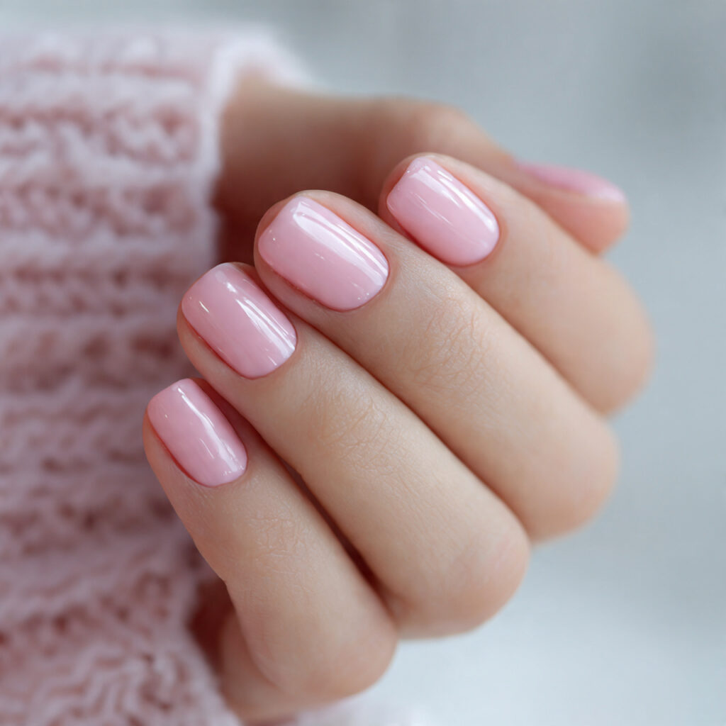 short natural pink nails feel neat and