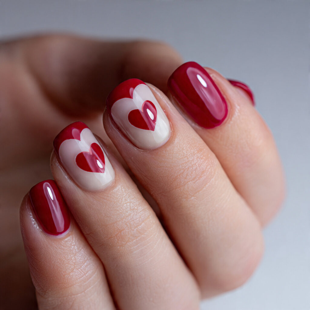 26 Red Valentine Nails Perfect for Short & Classy Designs 20 short red valentine nails with negative space