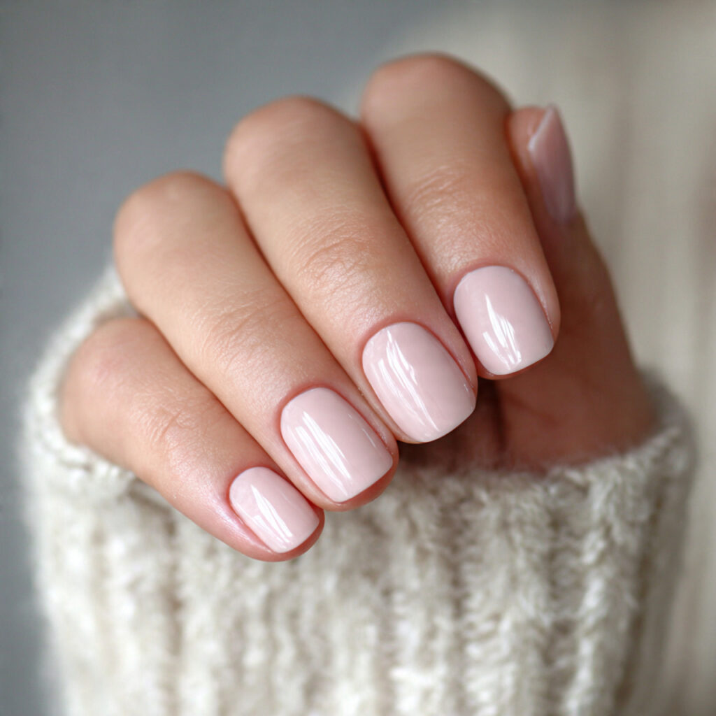 short romantic nails focus on neat shapes