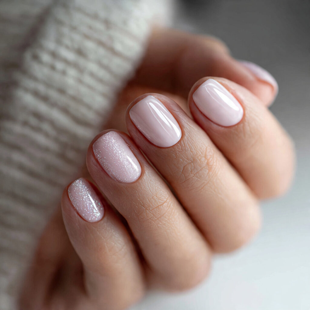 short rounded cute nails focus on comfort