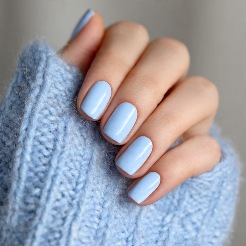 short soft blue january nails look neat