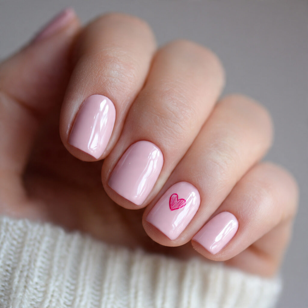 short valentine nails offer a soft and