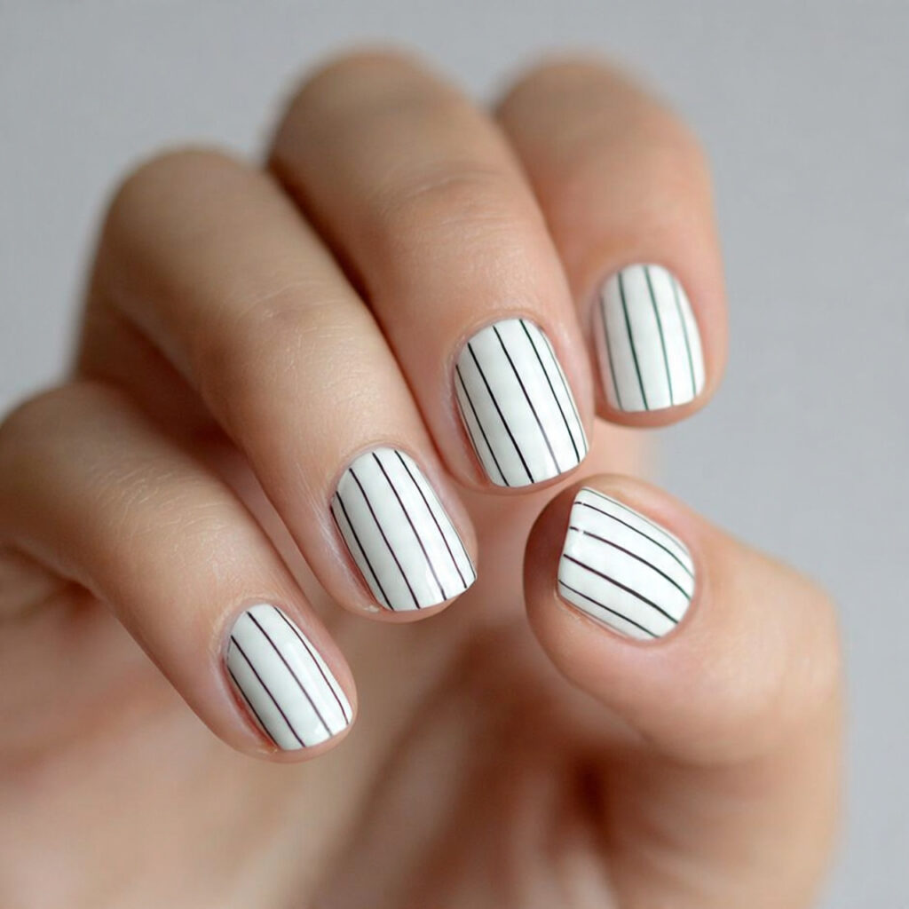 simple cute stripe nails use thin lines