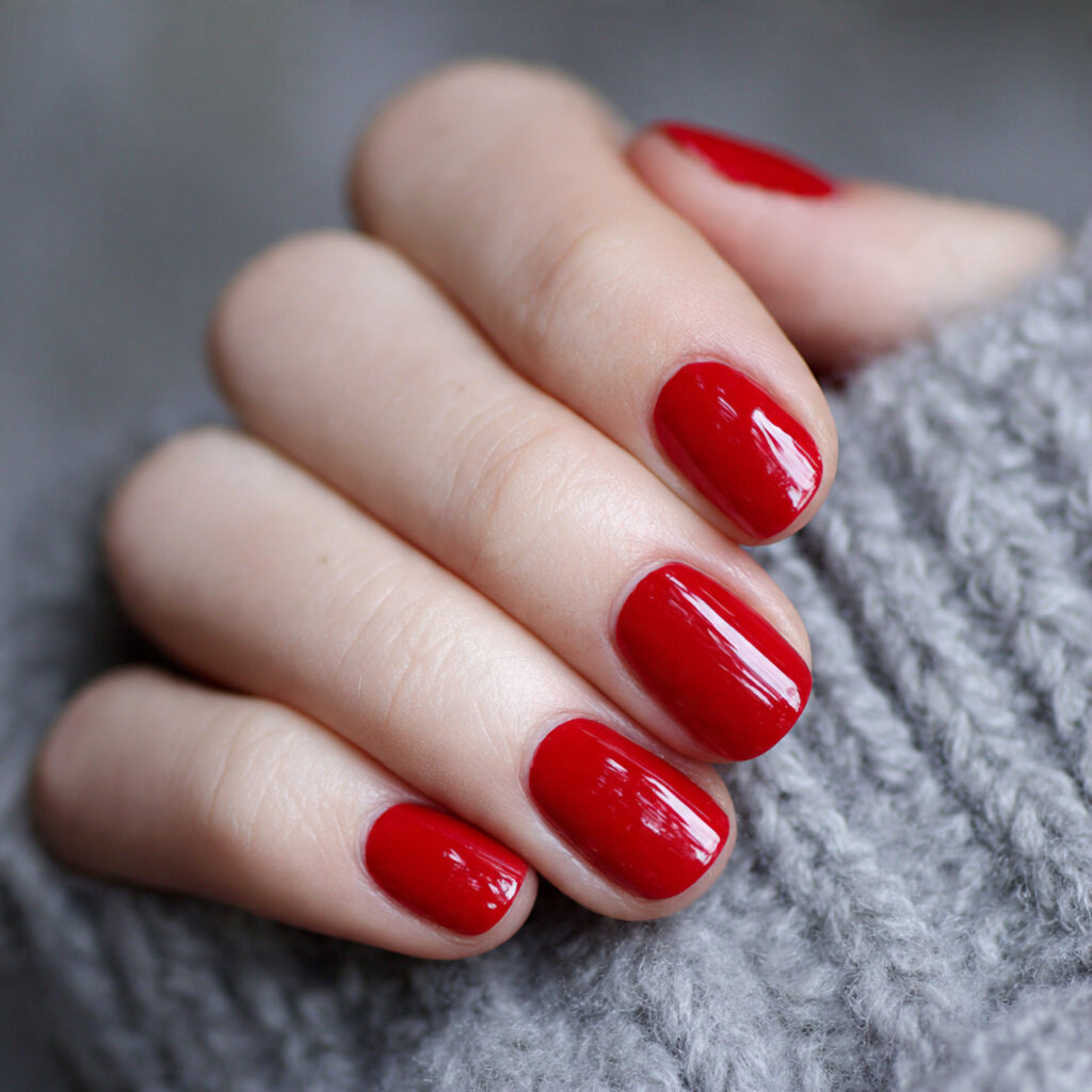simple red nails bring classic valentine charm 1