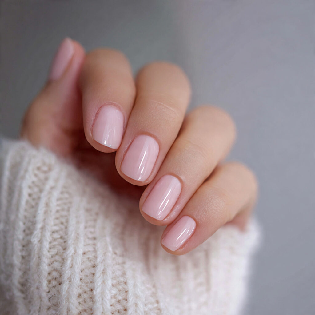 simple romantic nails focus on neat shapes
