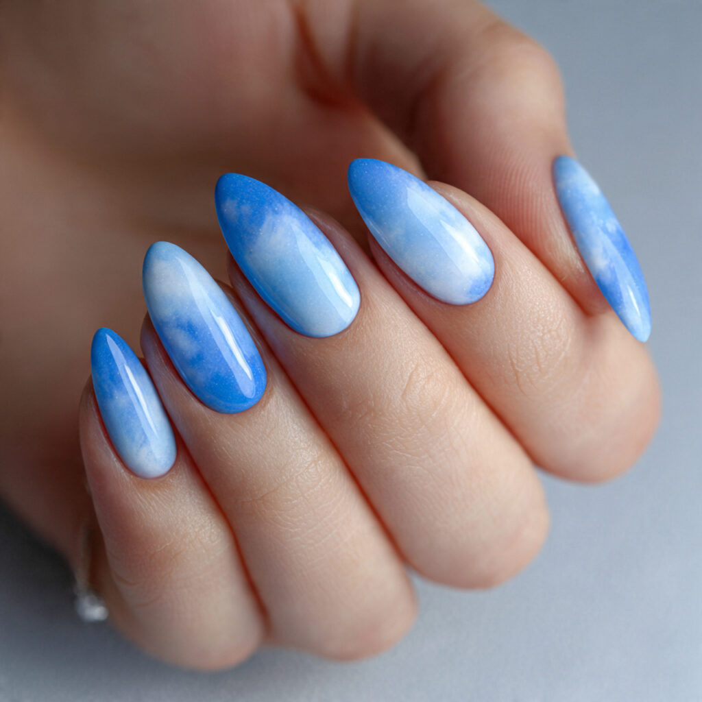 sky blue nails