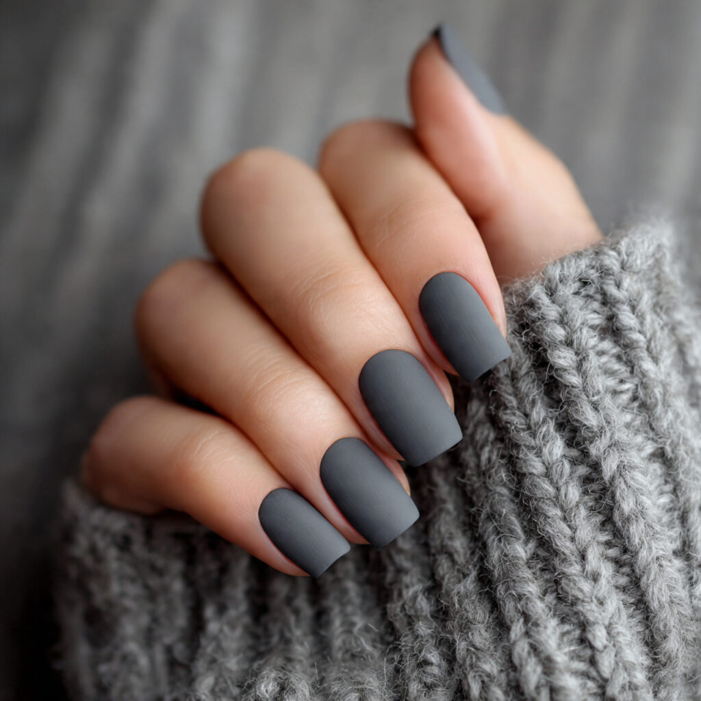 smooth matte minimal nails