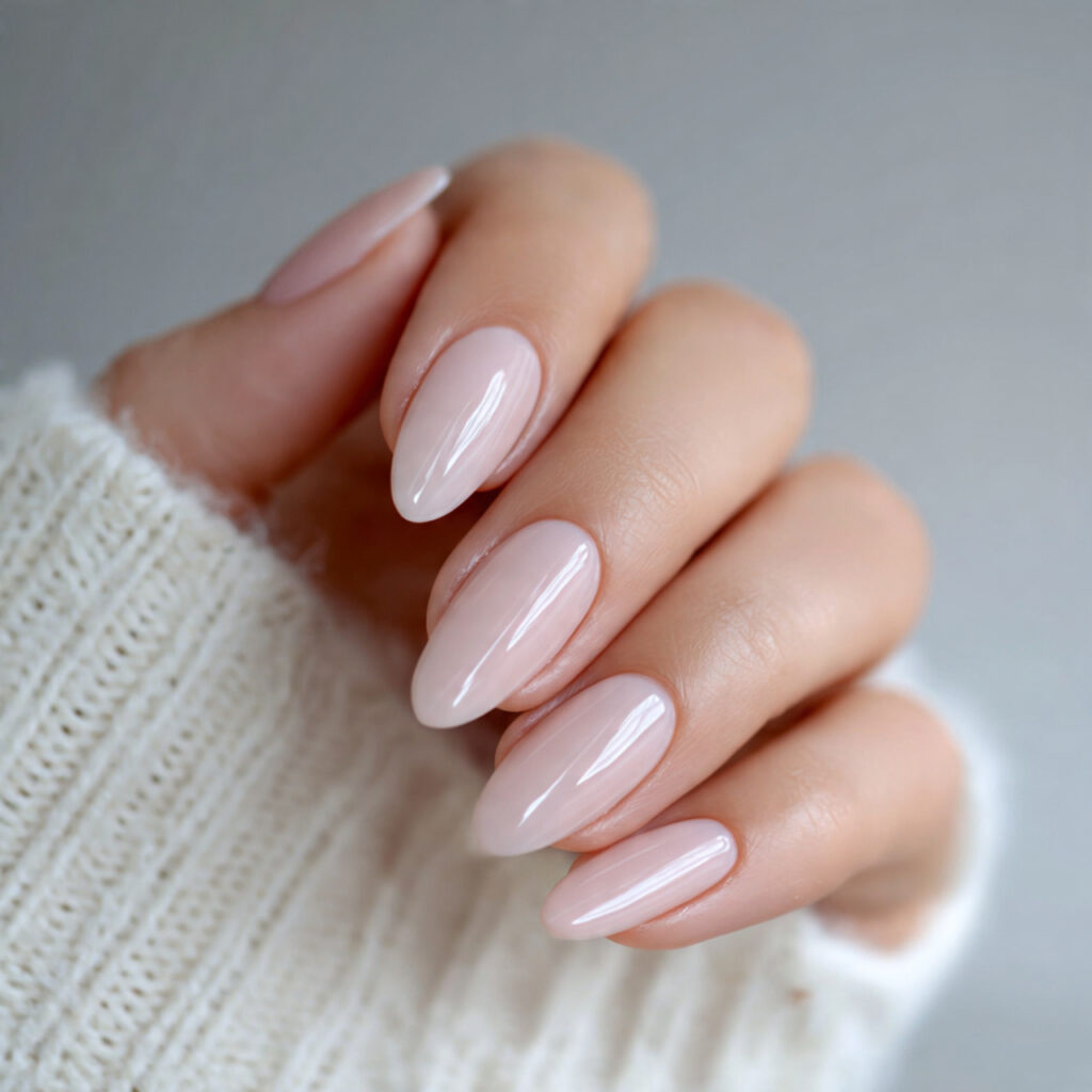 soft almond clean girl nails feel elegant
